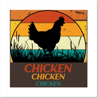 Cute Retro Chicken Design for Animal and Chicken Lover Posters and Art